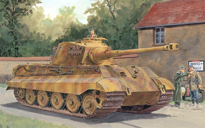 Military tanks, armored HD painting wallpapers #2