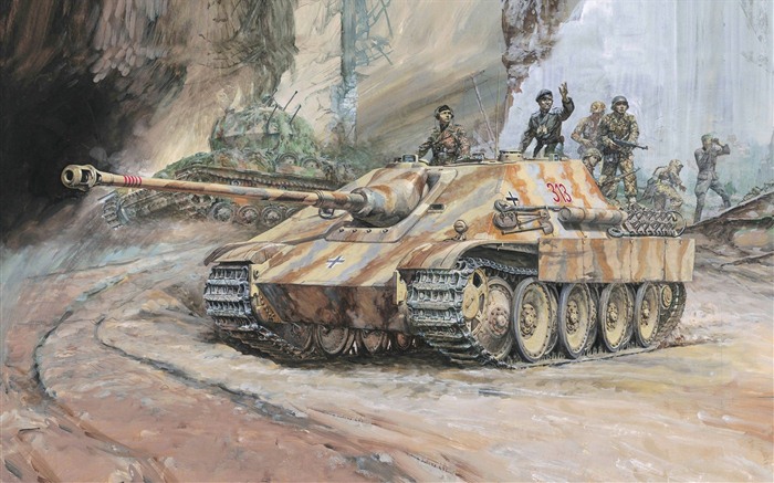 Military tanks, armored HD painting wallpapers #4