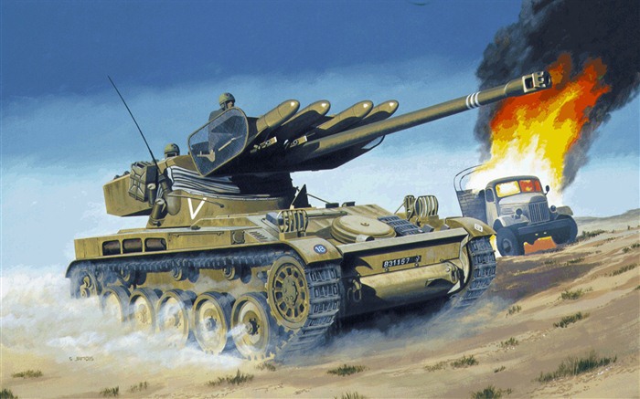 Military tanks, armored HD painting wallpapers #5