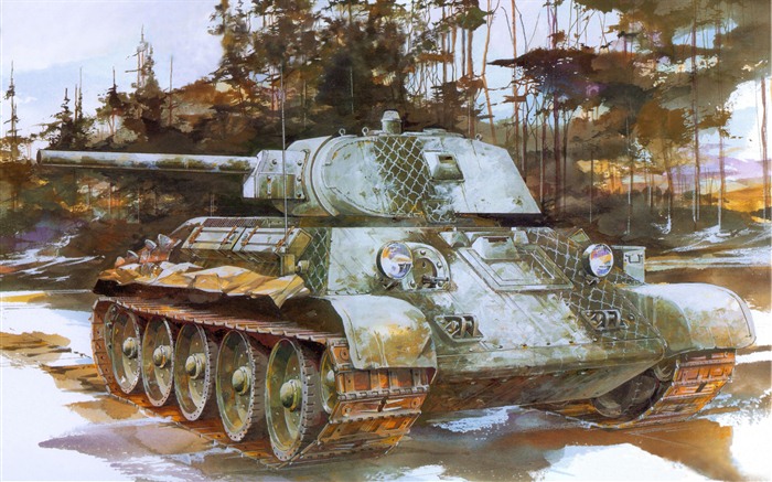 Military tanks, armored HD painting wallpapers #8