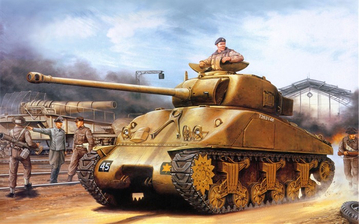 Military tanks, armored HD painting wallpapers #10