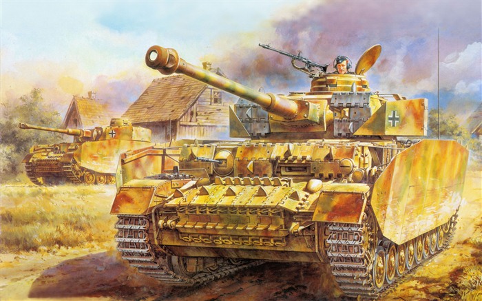Military tanks, armored HD painting wallpapers #13
