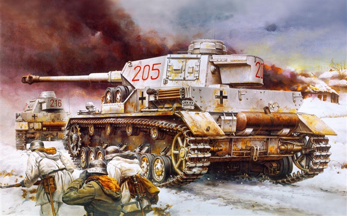 Military tanks, armored HD painting wallpapers #15