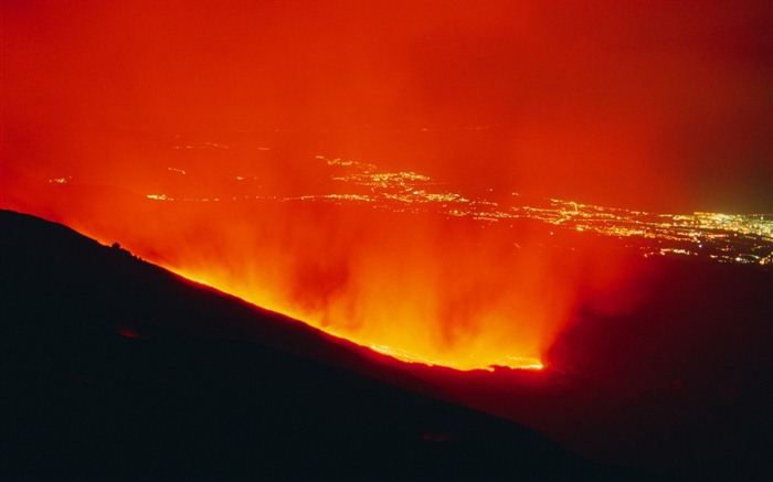 L'éruption volcanique du papier peint magnifique paysage #4