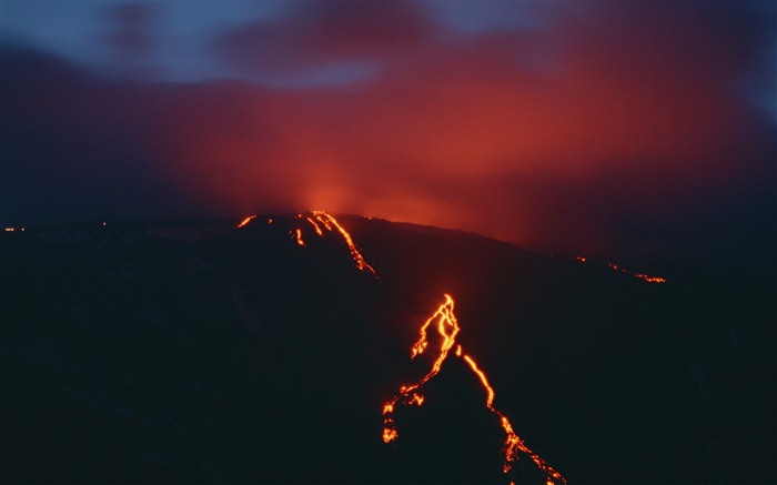 Sopečná erupce nádherné krajiny tapety #5