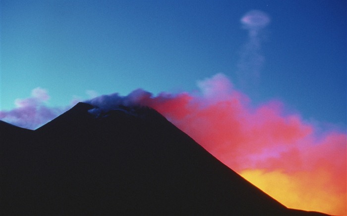 Erupción volcánica del papel pintado magnífico paisaje #14