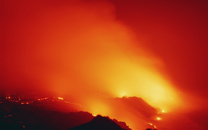 Erupción volcánica del papel pintado magnífico paisaje #18