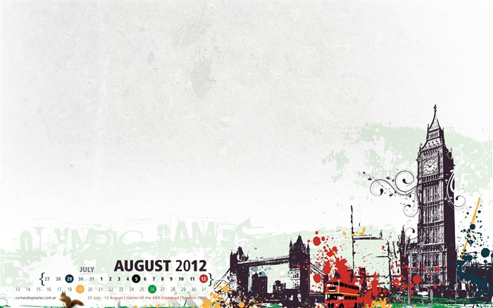 August 2012 Calendar wallpapers (2) #6