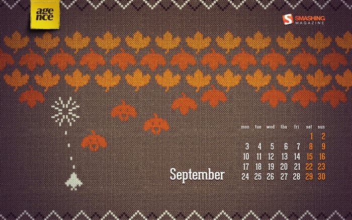 Septembre 2012 Calendrier fond d'écran (1) #15