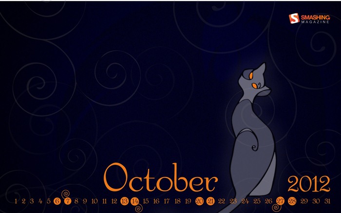 Octobre 2012 Calendar Wallpaper (1) #8