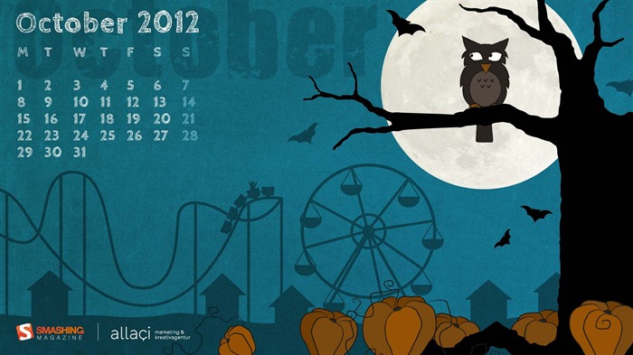 Octobre 2012 Calendar Wallpaper (1) #10