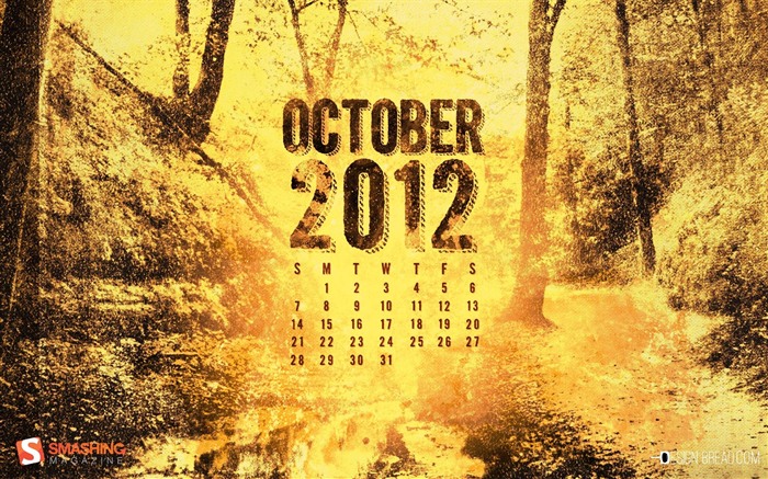 Octobre 2012 Calendar Wallpaper (2) #8