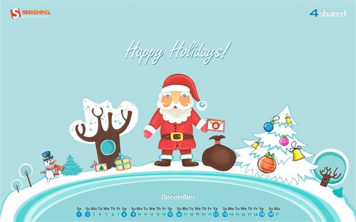 December 2012 Calendar wallpaper (1) #9