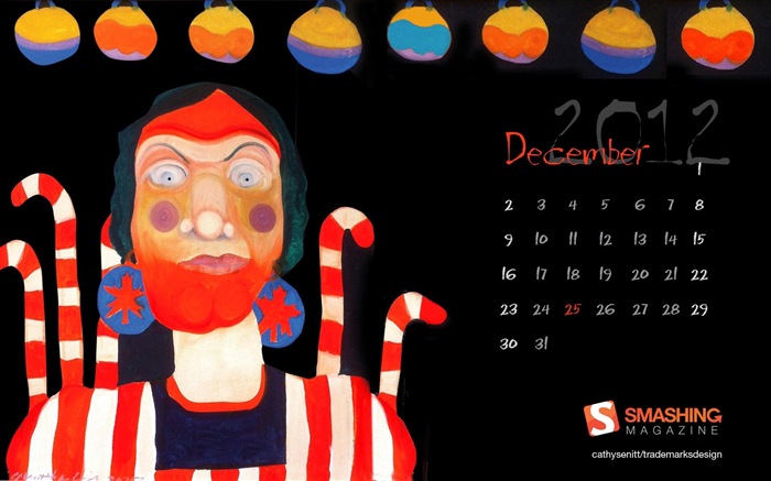 Décembre 2012 Calendar Wallpaper (1) #14