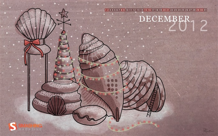 Décembre 2012 Calendar Wallpaper (2) #13