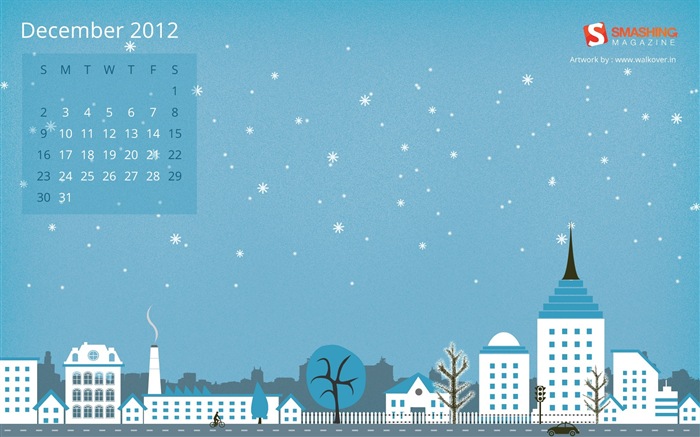 Décembre 2012 Calendar Wallpaper (2) #15