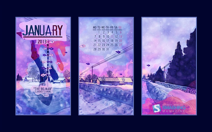 January 2013 Calendar wallpaper (2) #6