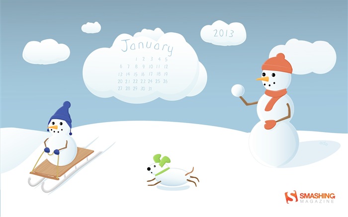 January 2013 Calendar wallpaper (2) #11