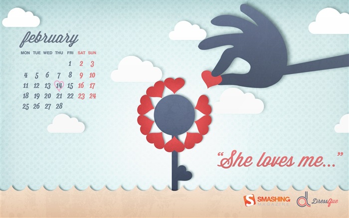 Februar 2013 Kalender Wallpaper (2) #11