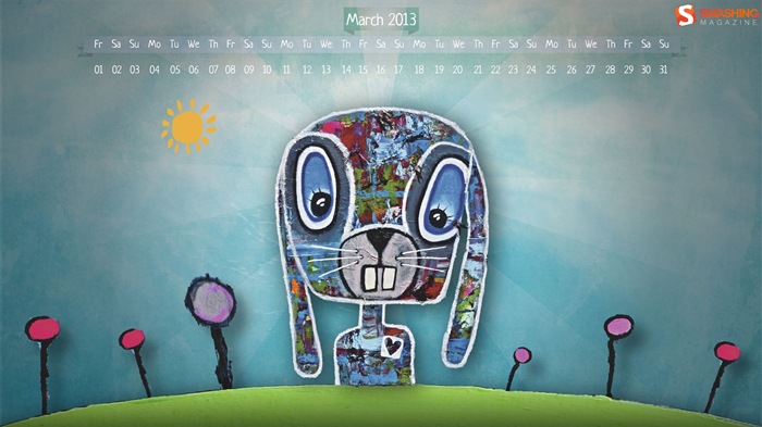 March 2013 calendar wallpaper (1) #1