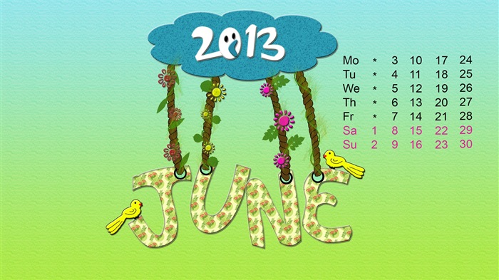 Juni 2013 Kalender Wallpaper (1) #10