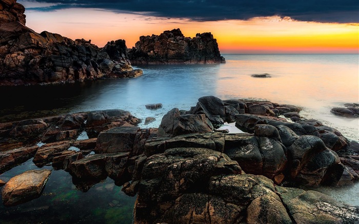 蓝色大海海岸风景 高清壁纸3