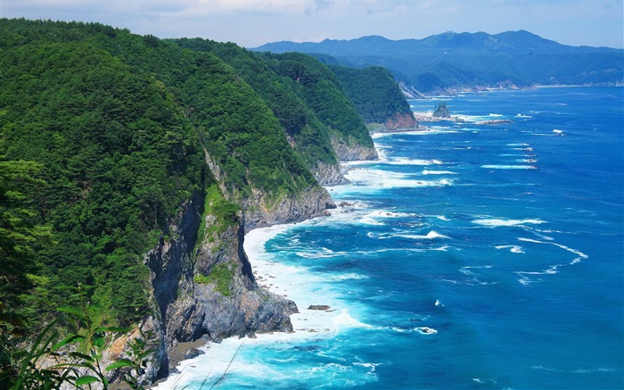 蓝色大海海岸风景 高清壁纸19