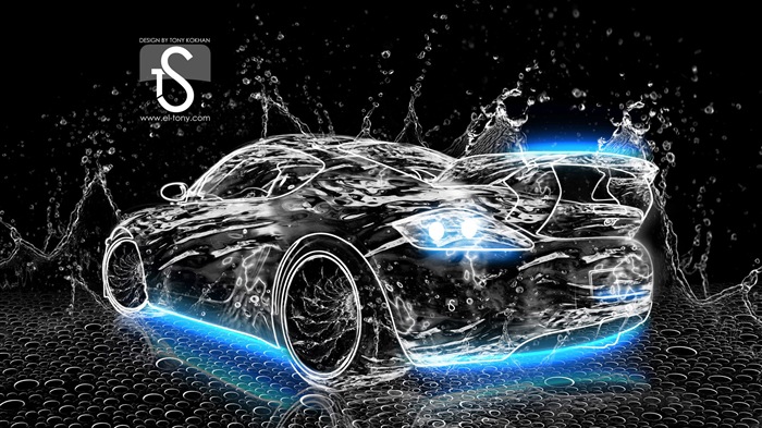 Les gouttes d'eau splash, beau fond d'écran de conception créative de voiture #3