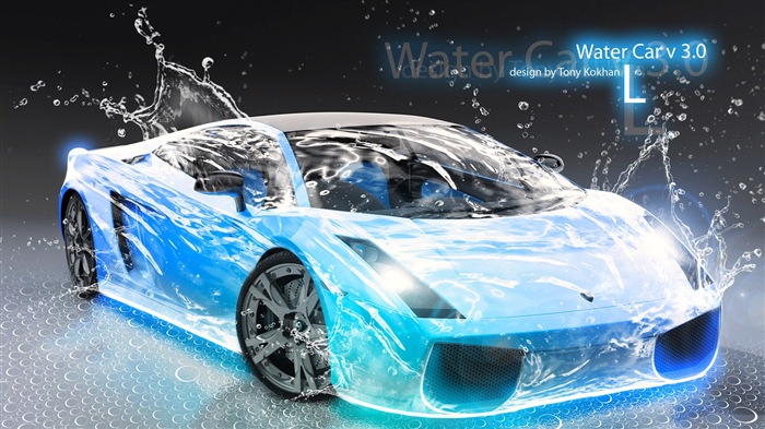 Water drops splash, beautiful car creative design wallpaper #6
