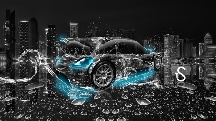 Les gouttes d'eau splash, beau fond d'écran de conception créative de voiture #11