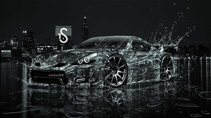 Salpicaduras gotas de agua, hermoso auto wallpaper diseño creativo #17