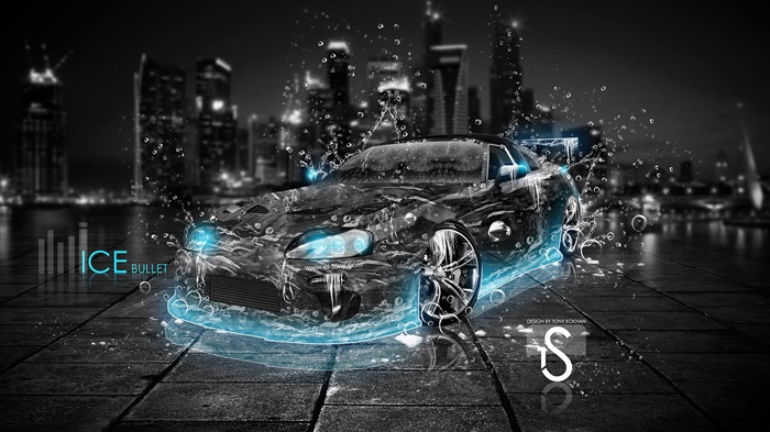 Salpicaduras gotas de agua, hermoso auto wallpaper diseño creativo #18