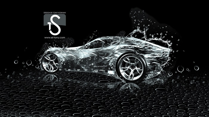 Les gouttes d'eau splash, beau fond d'écran de conception créative de voiture #25