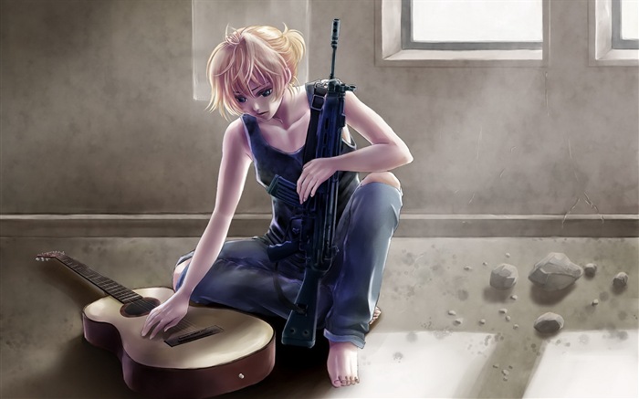 Music guitar anime girl HD wallpapers #8