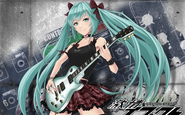 Música de guitarra anime girl fondos de pantalla de alta definición #14