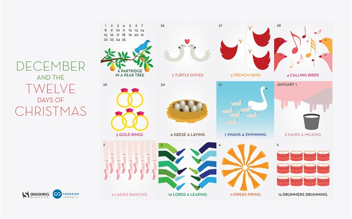 Декабрь 2013 Календарь обои (2) #15