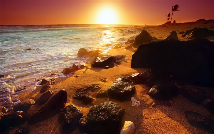 Windows 8 主題壁紙：海灘的日出日落美景 #1