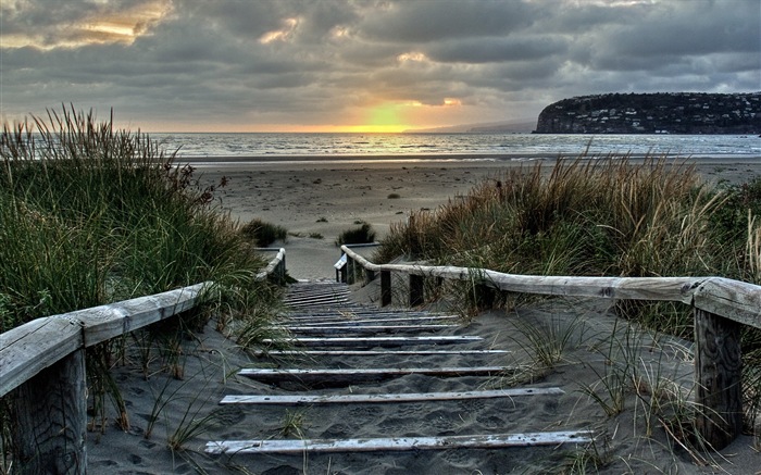Windows 8 主題壁紙：海灘的日出日落美景 #12
