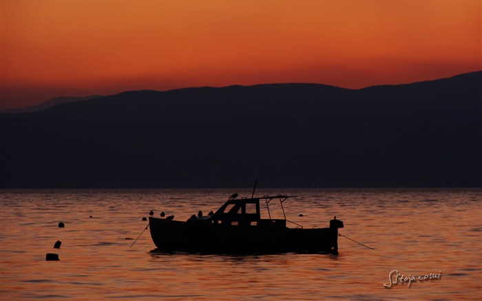 Nach Sonnenuntergang, See Ohrid, Windows 8 Theme HD Wallpaper #10