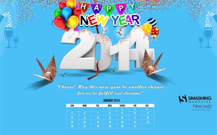 January 2014 Calendar Wallpaper (1) #1