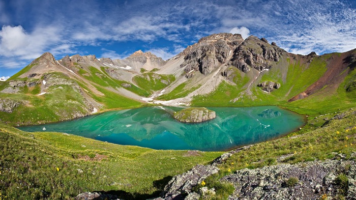 Volcanique paysage de lac fonds d'écran HD #3