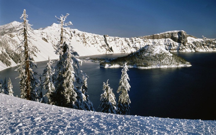 Fondos de pantalla de alta definición del paisaje volcánico lago #6