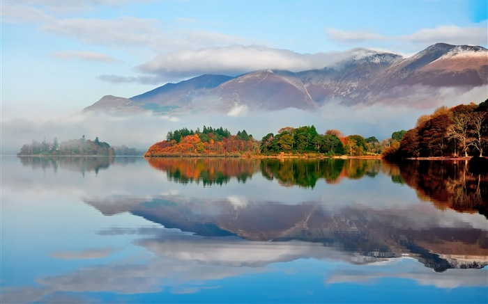 Water and trees in autumn HD wallpapers #2