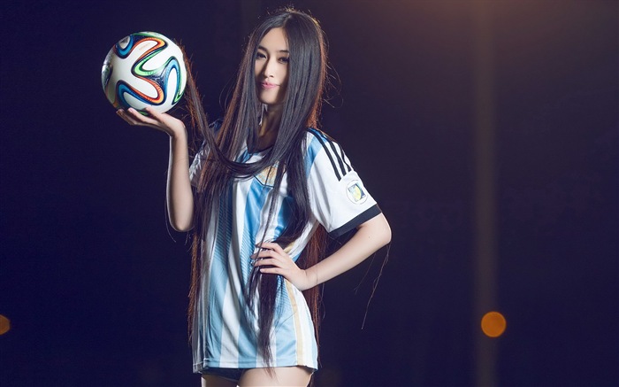 32ワールドカップジャージ、フットボールの赤ん坊美しい女の子HDの壁紙 #23