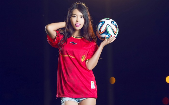 32 camisetas de la Copa del Mundo de fútbol, bebé wallpapers hermosas chicas HD #31