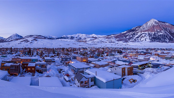 Belle neige froide d'hiver, de Windows 8 fonds d'écran widescreen panoramique #4