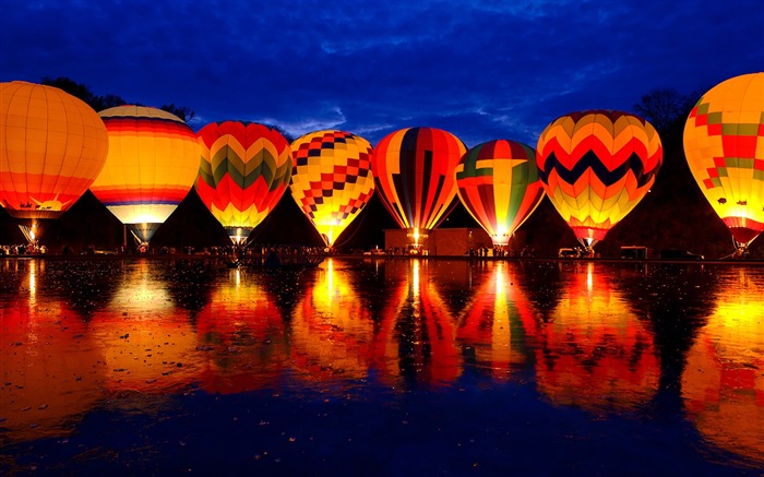 Rainbow hot air balloon, Windows 8 theme HD wallpapers #5