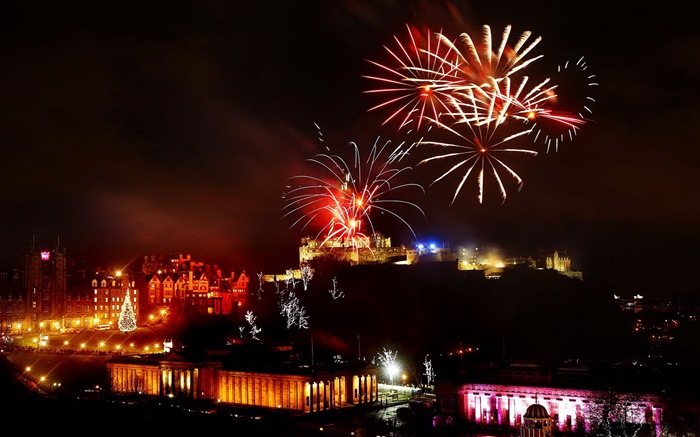 La belleza del cielo nocturno, fuegos artificiales hermosos fondos de pantalla #1