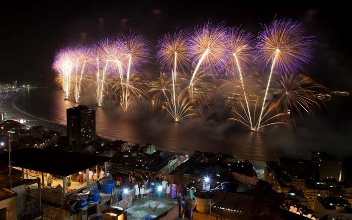 Die Schönheit des Nachthimmels, Feuerwerk schöne Hintergrundbilder #7