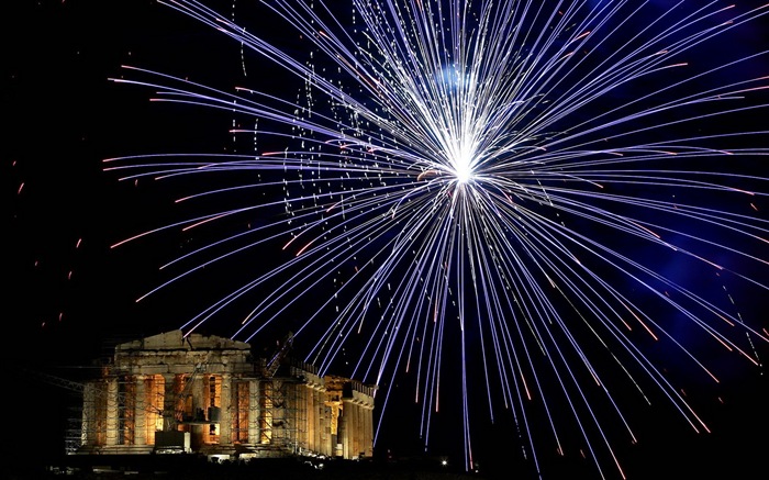 La belleza del cielo nocturno, fuegos artificiales hermosos fondos de pantalla #27